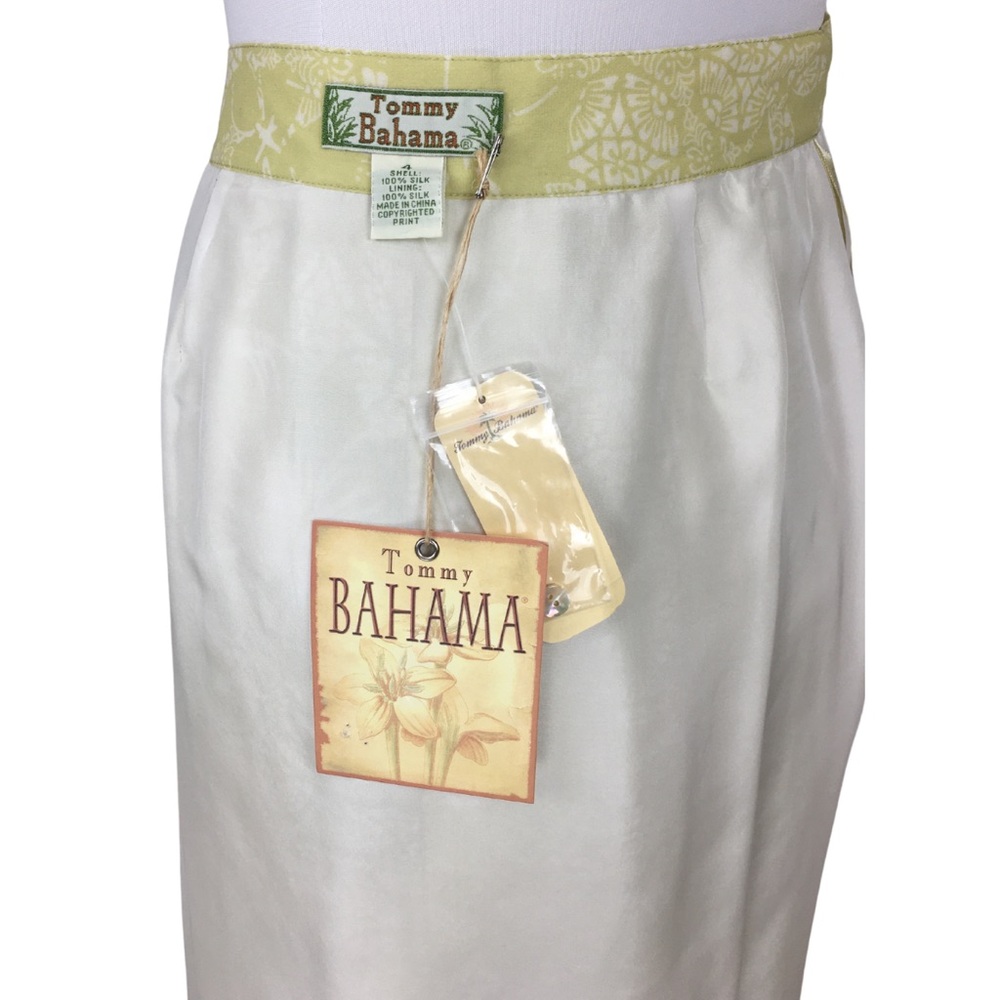 TOMMY BAHAMA Vintage Silk Pleated Floral Tropical Hawaiian Wrap Mini Skirt 4 - Picture 13 of 15
